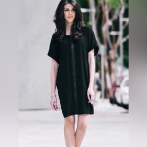 Madewell Leather Edged Easy Shirt Dress